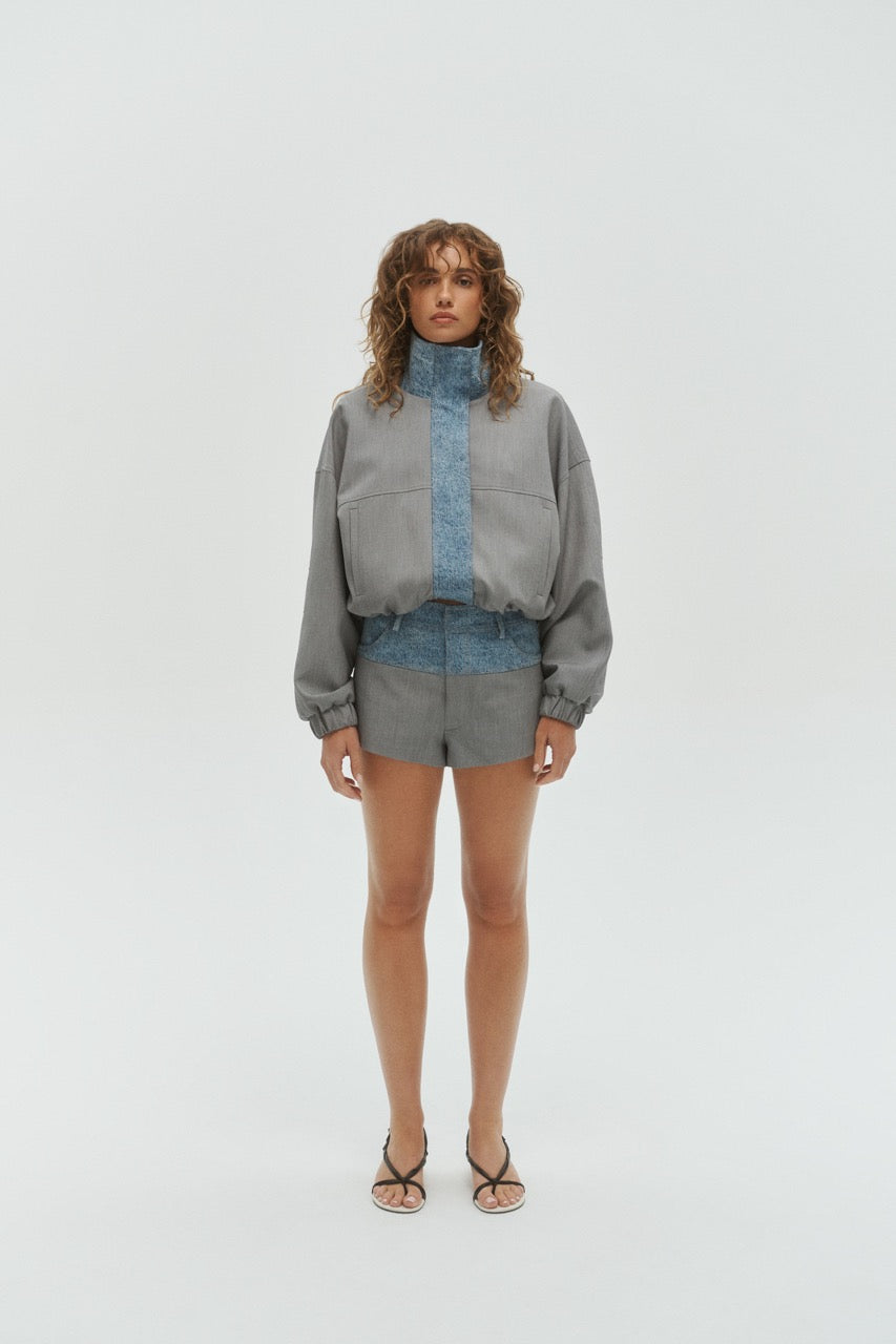 ONE OF OTHERS Tove Short | Grey / Blue Denim