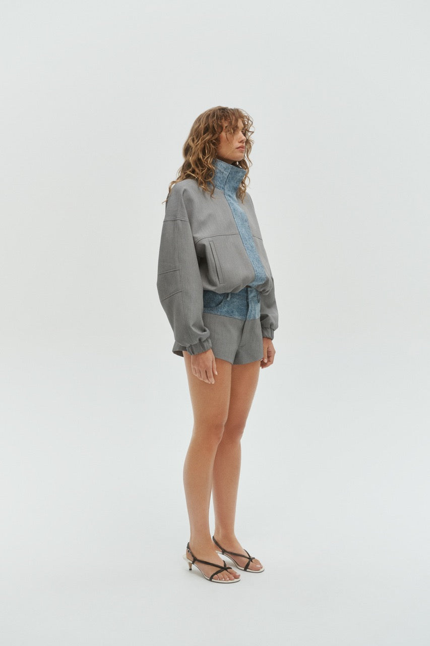ONE OF OTHERS Tove Short | Grey / Blue Denim