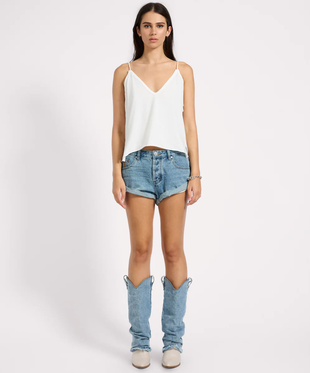 ONE TEASPOON Bandits Low Waist Denim Short | Blue Crush
