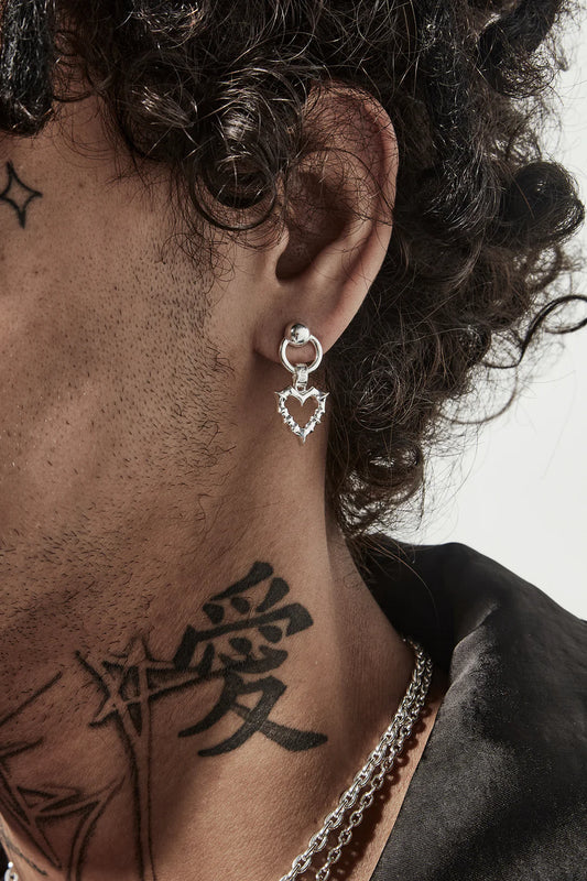 STOLEN GIRLFRIENDS CLUB Punk Jagged Heart Earring | Silver