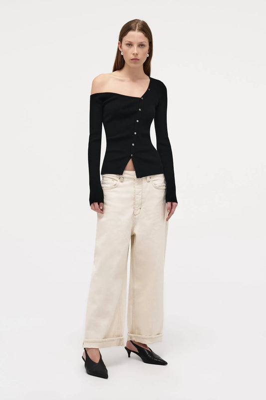 NEUW Asym Knit Cardigan | Black