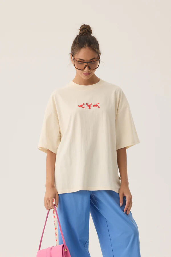 ARAMINTA JAMES Lobster Oversized Tee | Natural