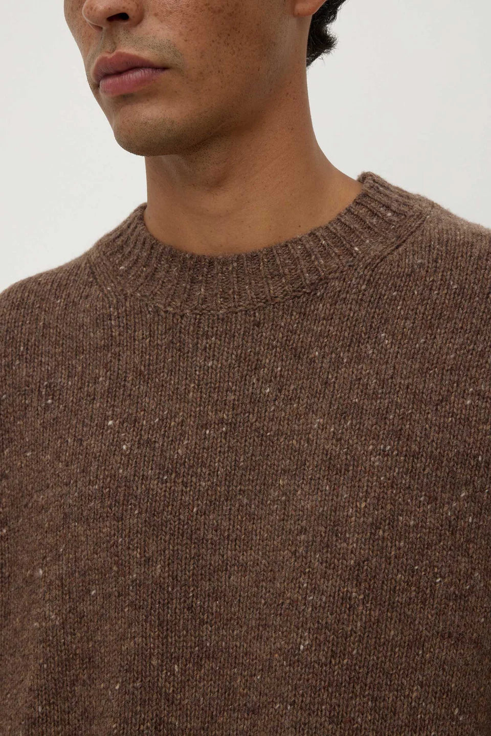 ASSEMBLY LABEL Lief Wool Blend Knit | Mid Brown Marle