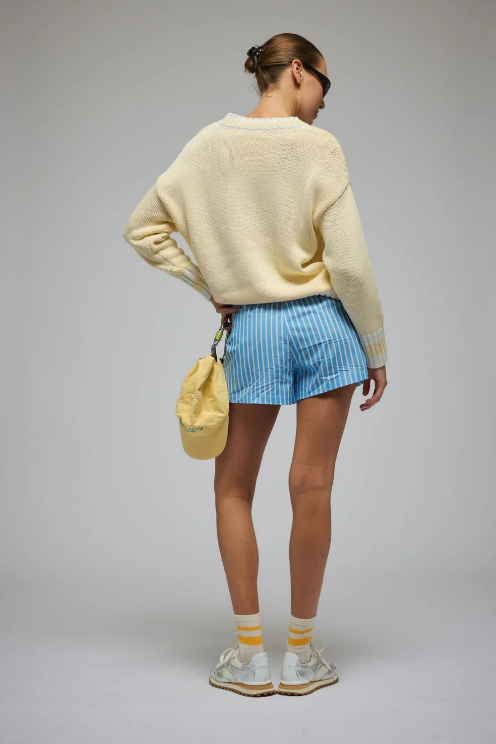 ARAMINTA JAMES AJ V-Neck Knit Sweater | Lemon Cream