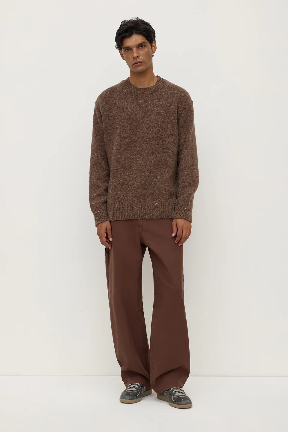 ASSEMBLY LABEL Lief Wool Blend Knit | Mid Brown Marle