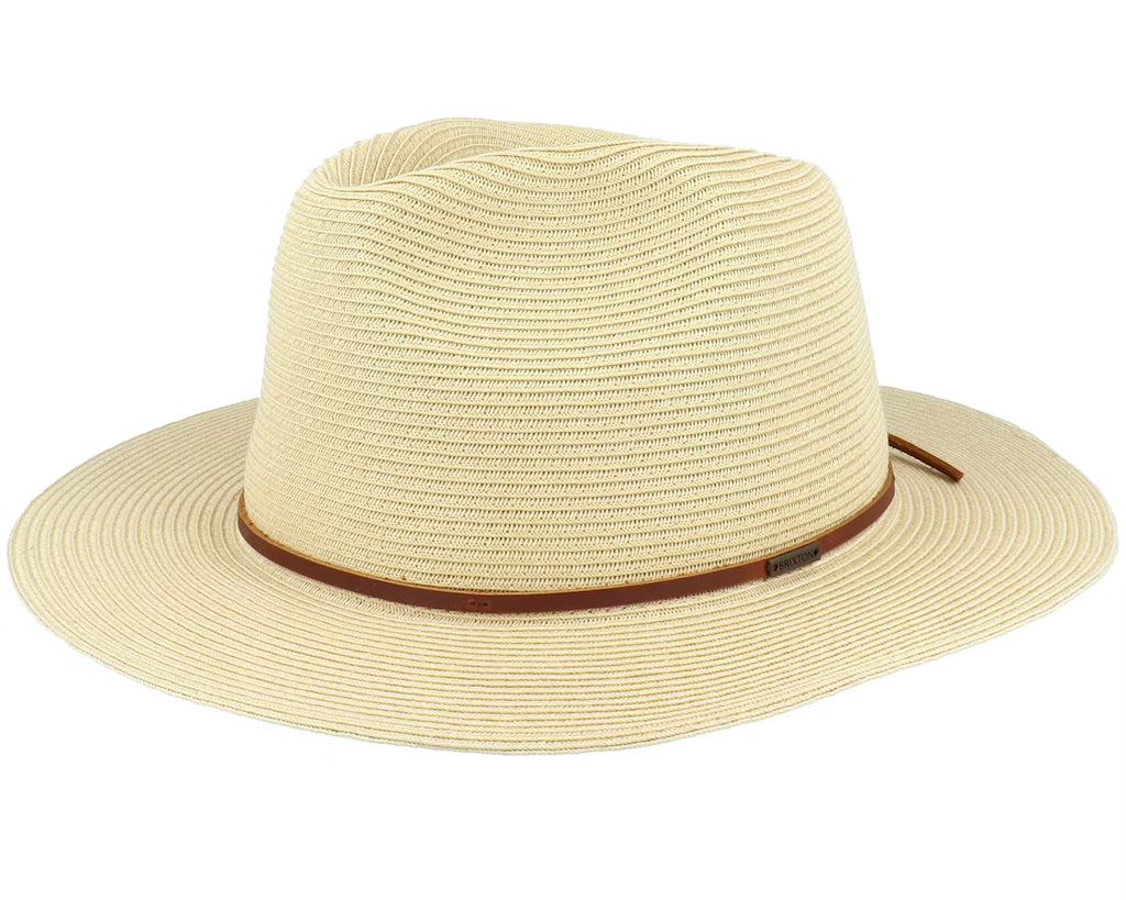 BRIXTON Wesley Straw Packable Fedora | Tan