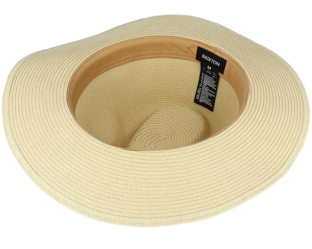 BRIXTON Wesley Straw Packable Fedora | Tan