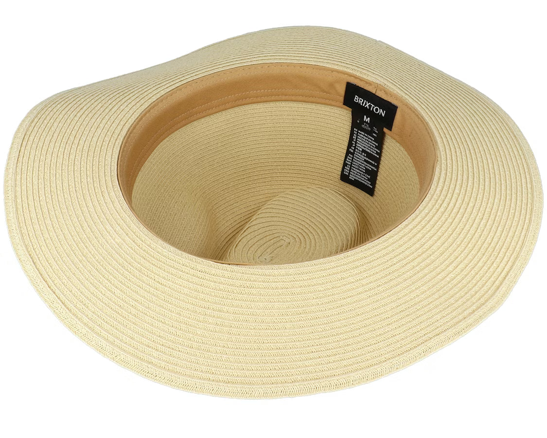 BRIXTON Wesley Straw Packable Fedora | Tan