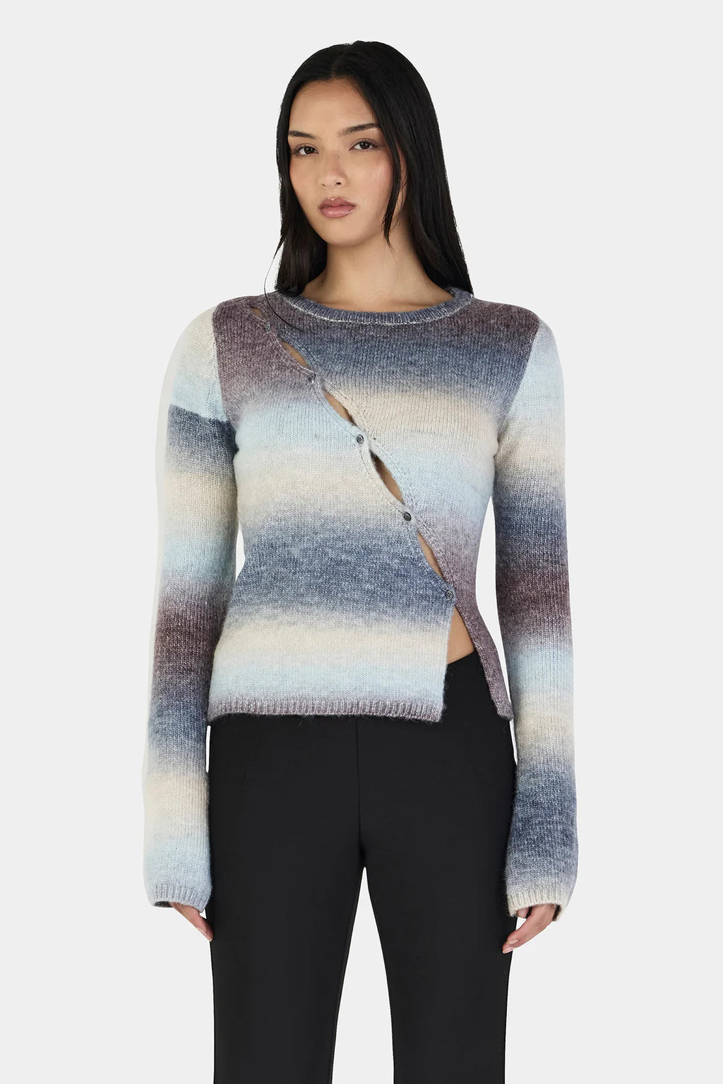 OWNLEY Alegra Asym Cardi | Coco Gradient