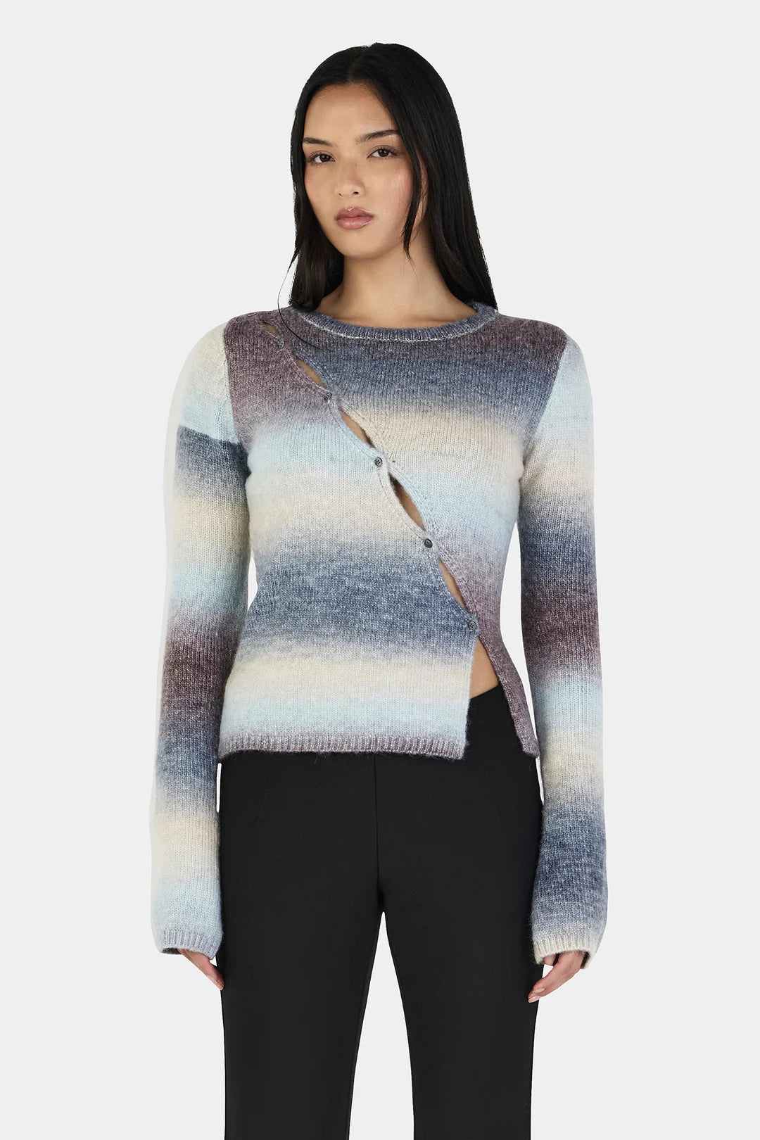 OWNLEY Alegra Asym Cardi | Coco Gradient