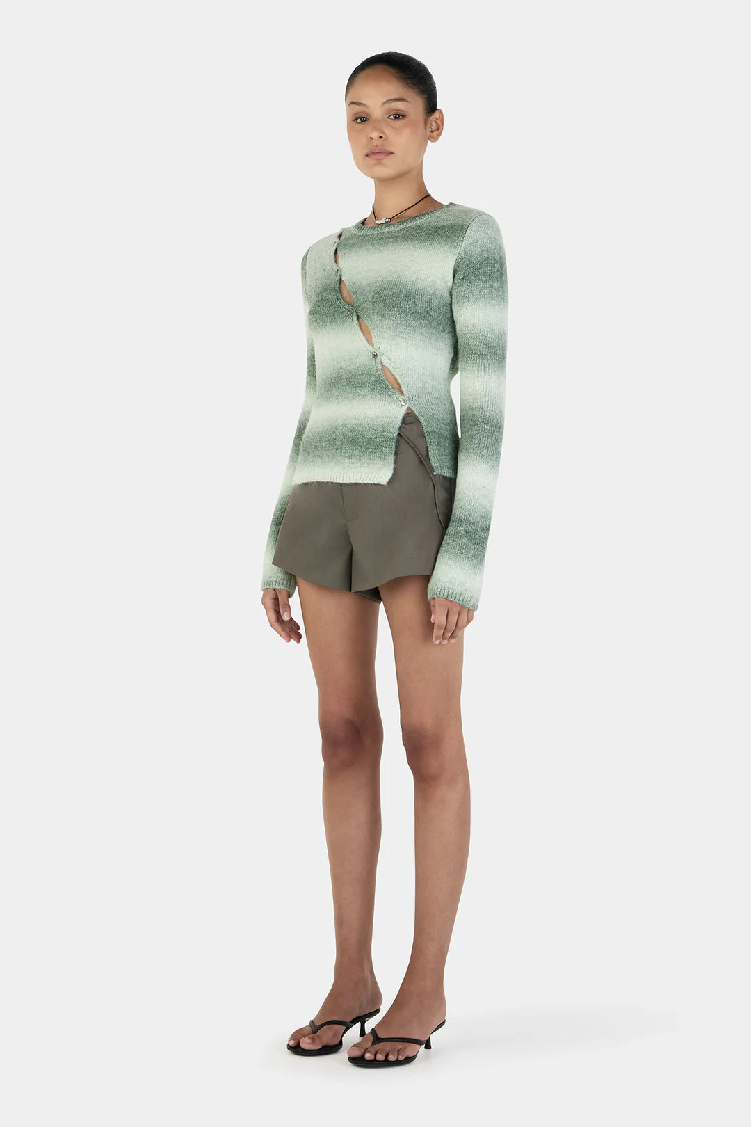 OWNLEY Alegra Asym Cardi | Forest Gradient