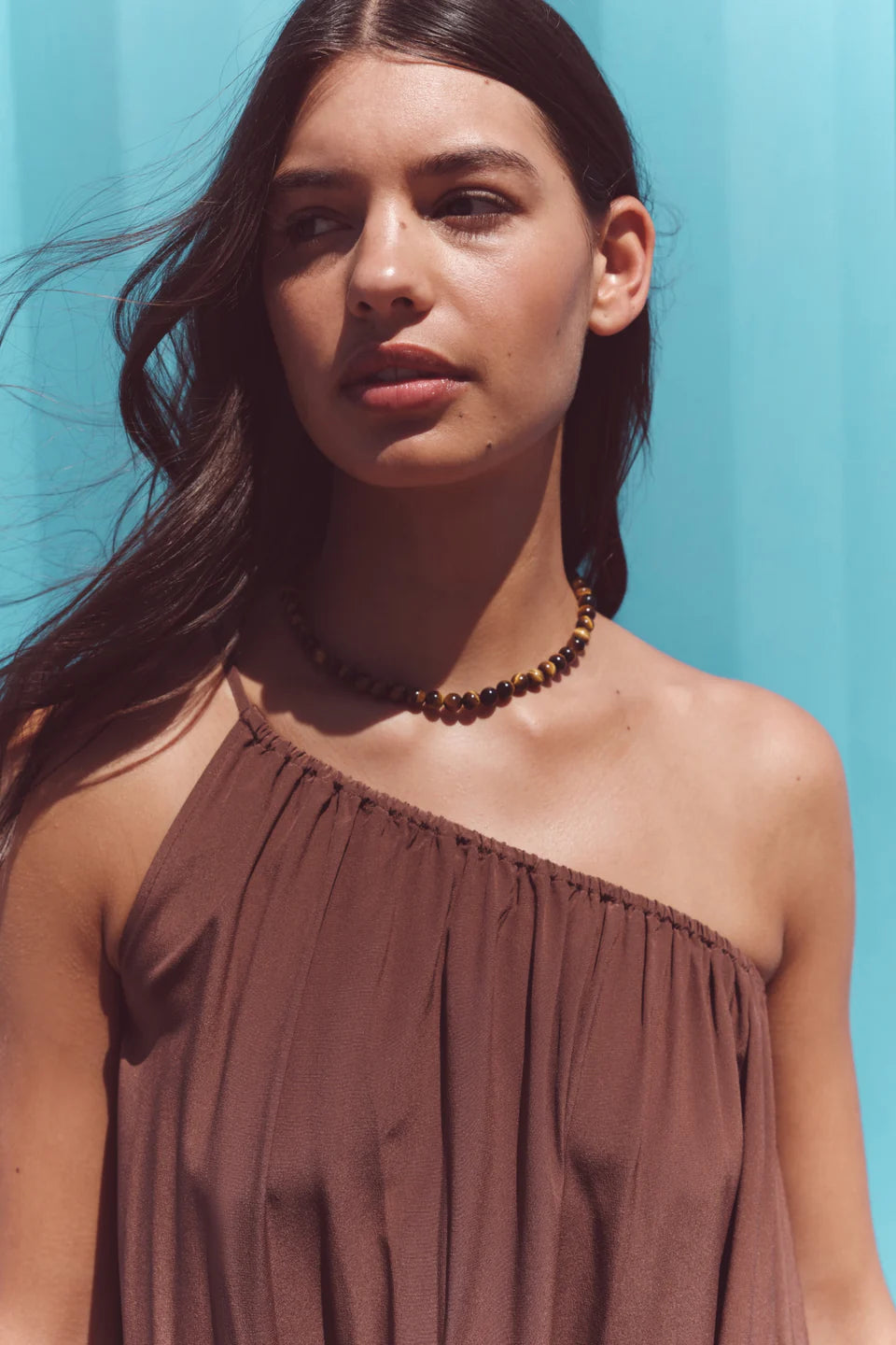 ASSEMBLY LABEL Mila Asymmetrical Maxi Dress | Espresso