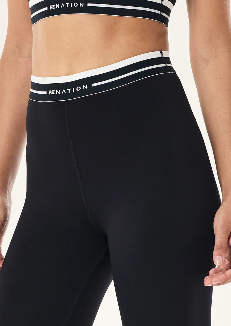 P.E NATION Avant F/L Legging | Black/Whisper White