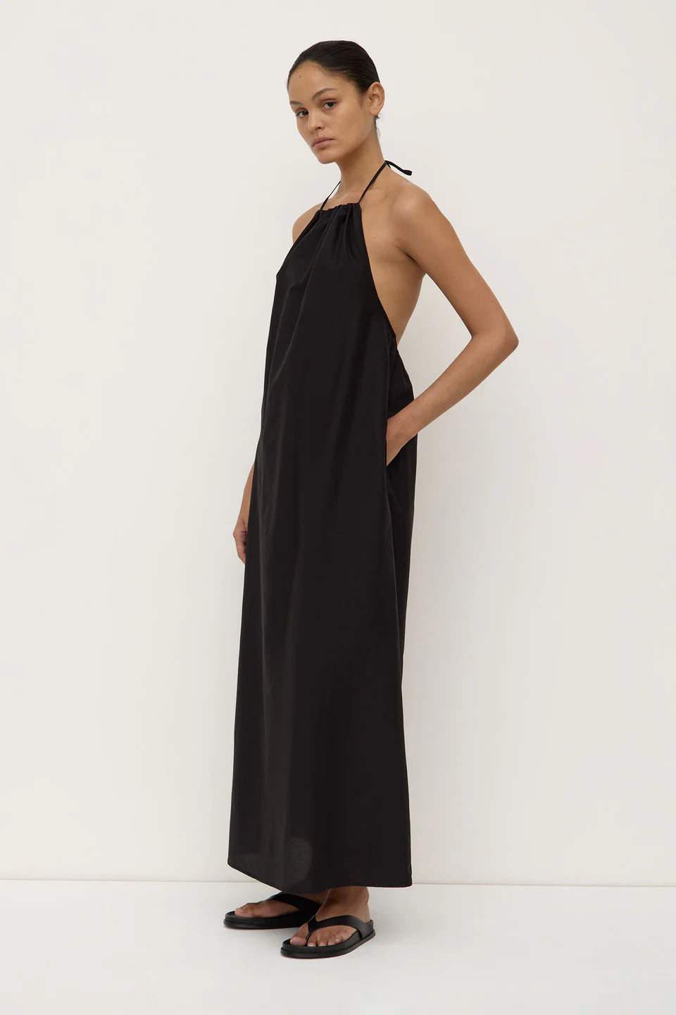 ASSEMBLY LABEL Addison Halter Maxi Dress | Black