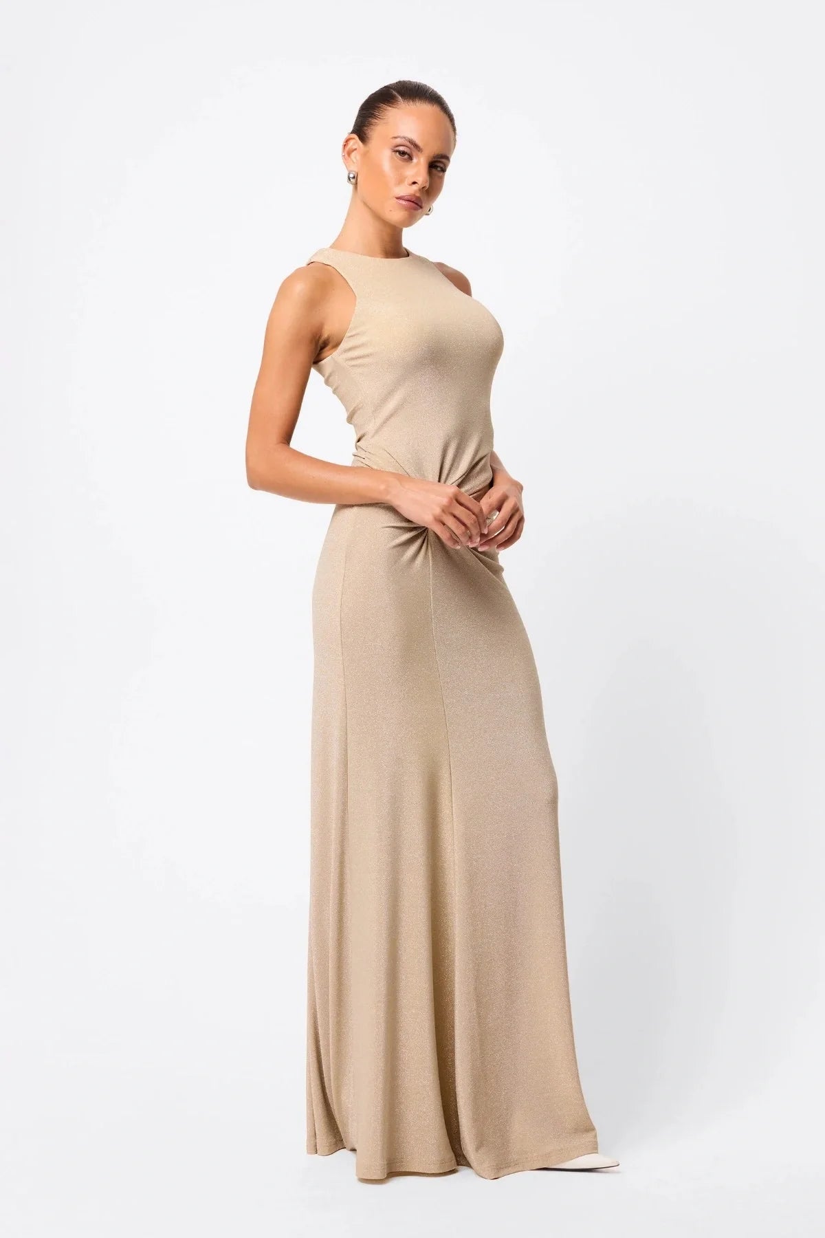MOSSMAN Adore You Maxi Dress | Gold