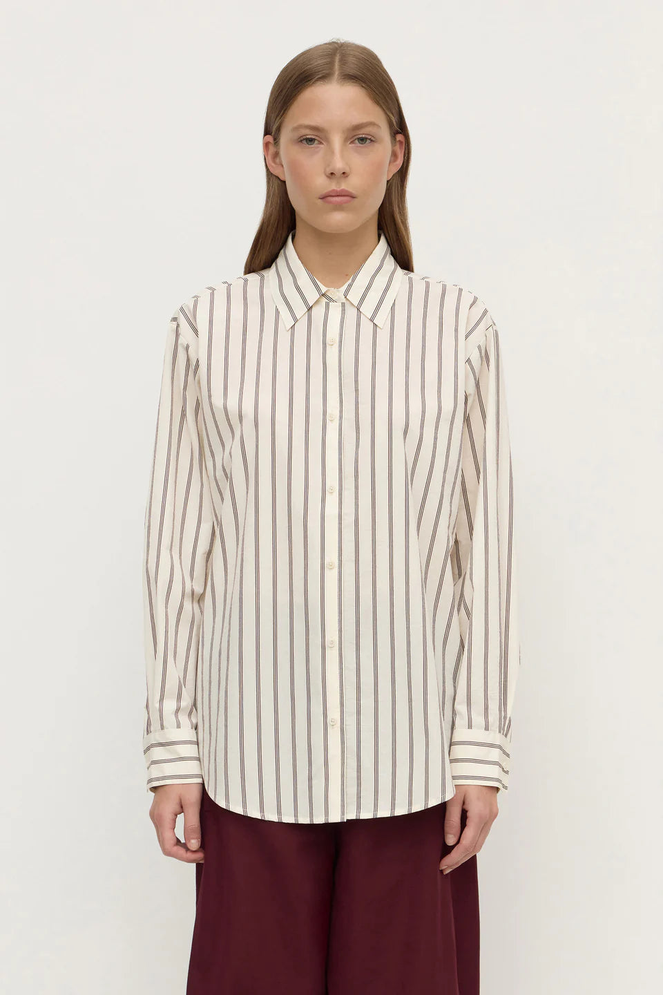 ASSEMBLY LABEL Amaro Italian Stripe Long Sleeve | Merlot