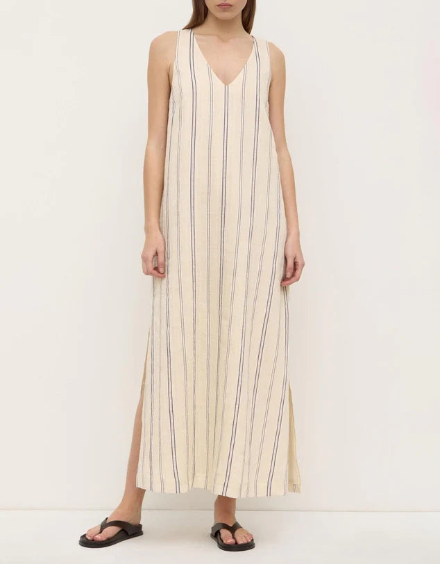 ASSEMBLY LABEL Ulani Stripe V Neck Maxi Dress