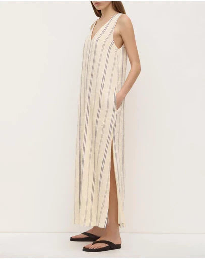 ASSEMBLY LABEL Ulani Stripe V Neck Maxi Dress