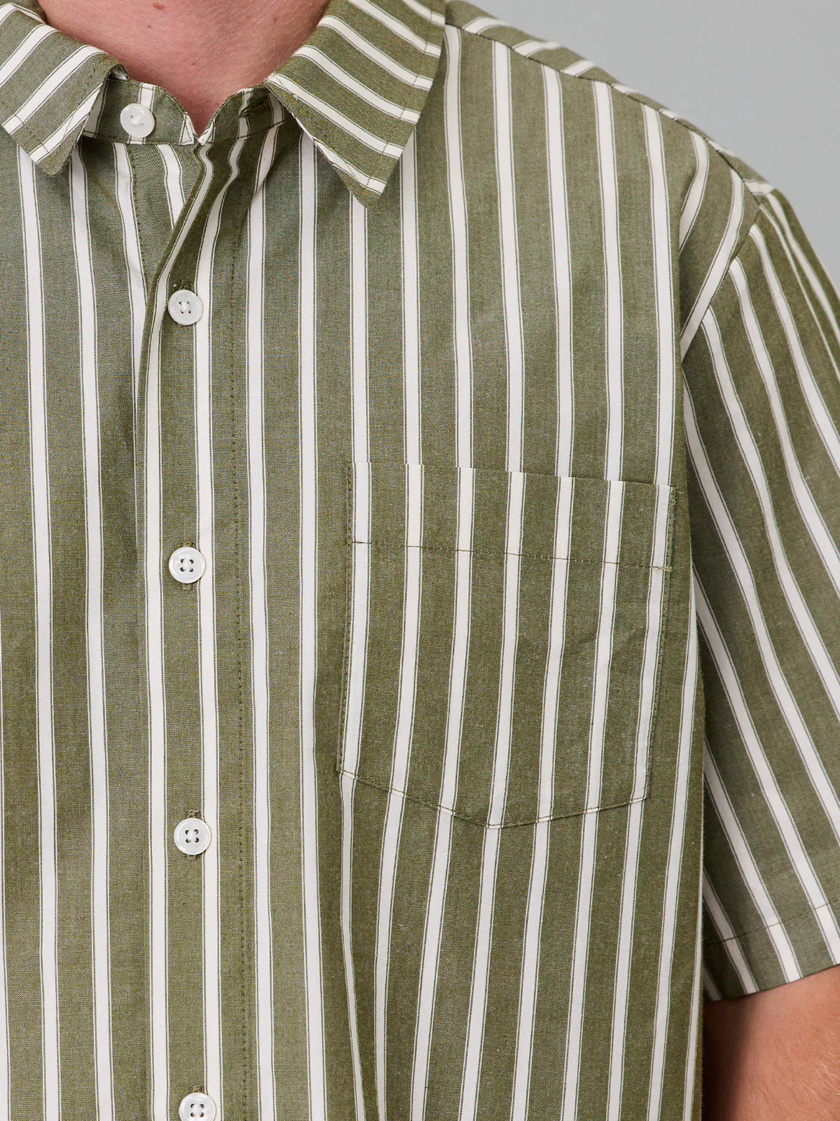 J.A.F Ballast SS Shirt | Khaki Stripe