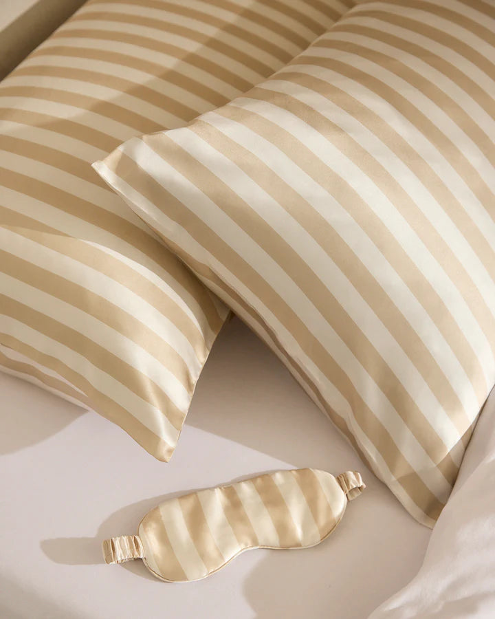 HOMMEY Silk Pillowcase | Biscotti Stripes