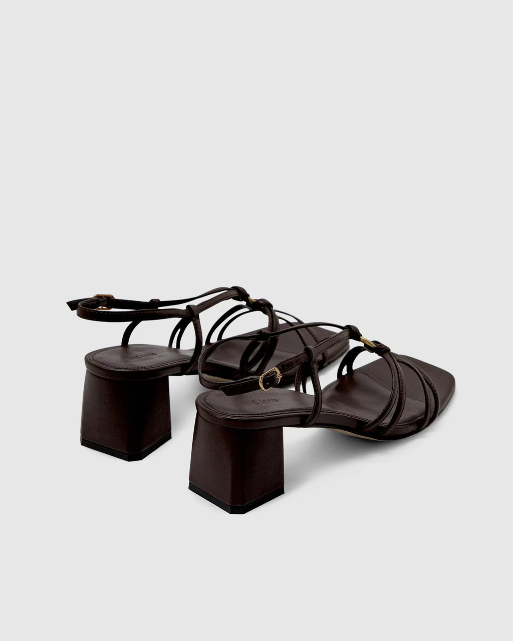 BRIE LEON Piper Mid Heel Sandal | Chocolate