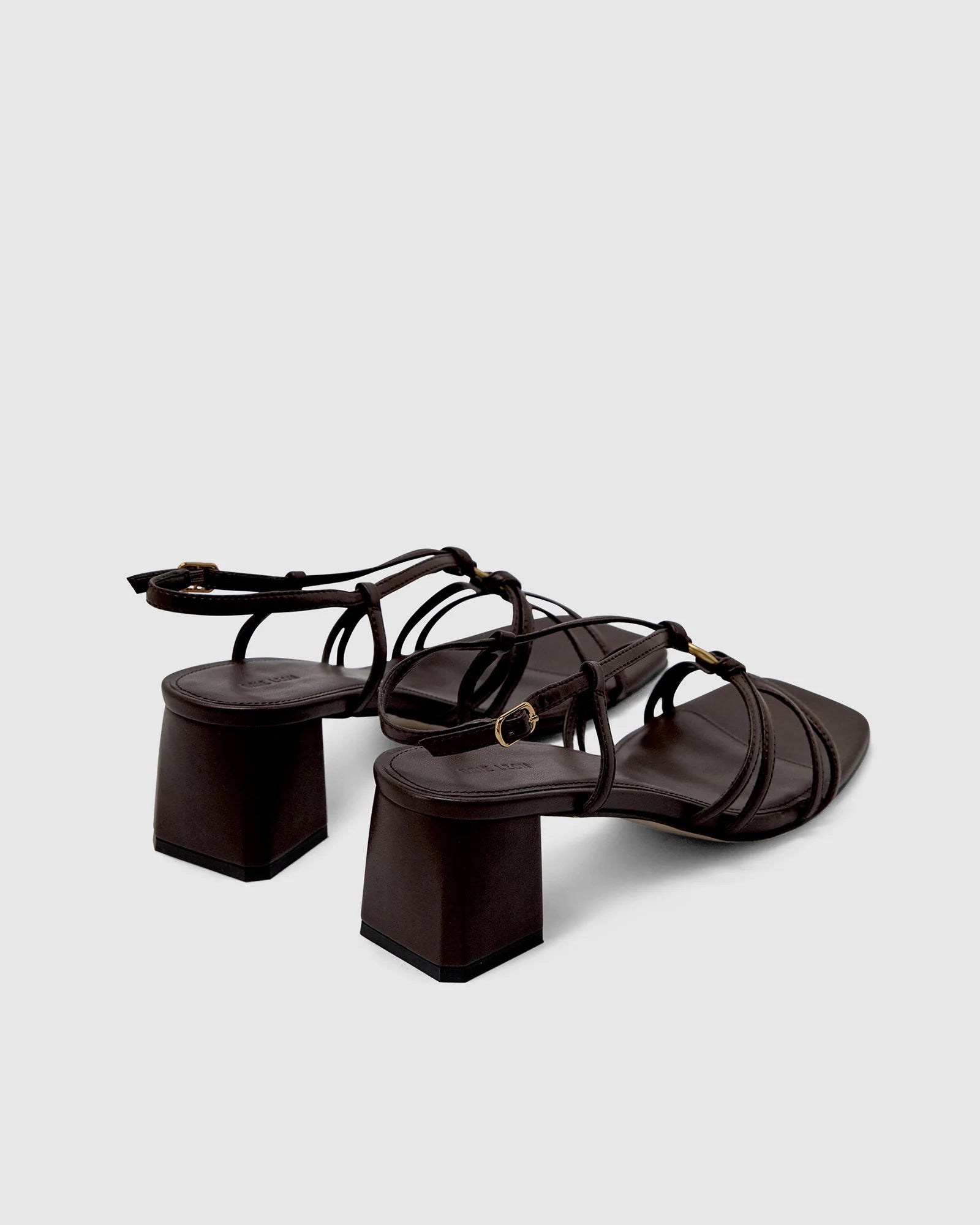 BRIE LEON Piper Mid Heel Sandal | Chocolate