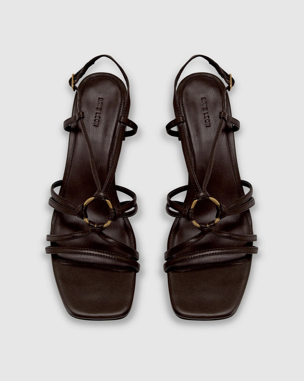 BRIE LEON Piper Mid Heel Sandal | Chocolate