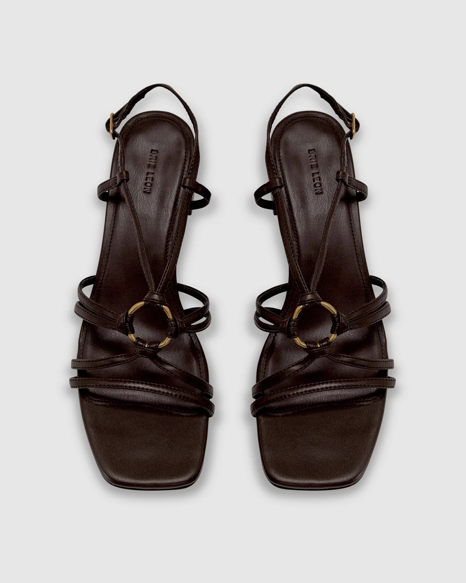 BRIE LEON Piper Mid Heel Sandal | Chocolate