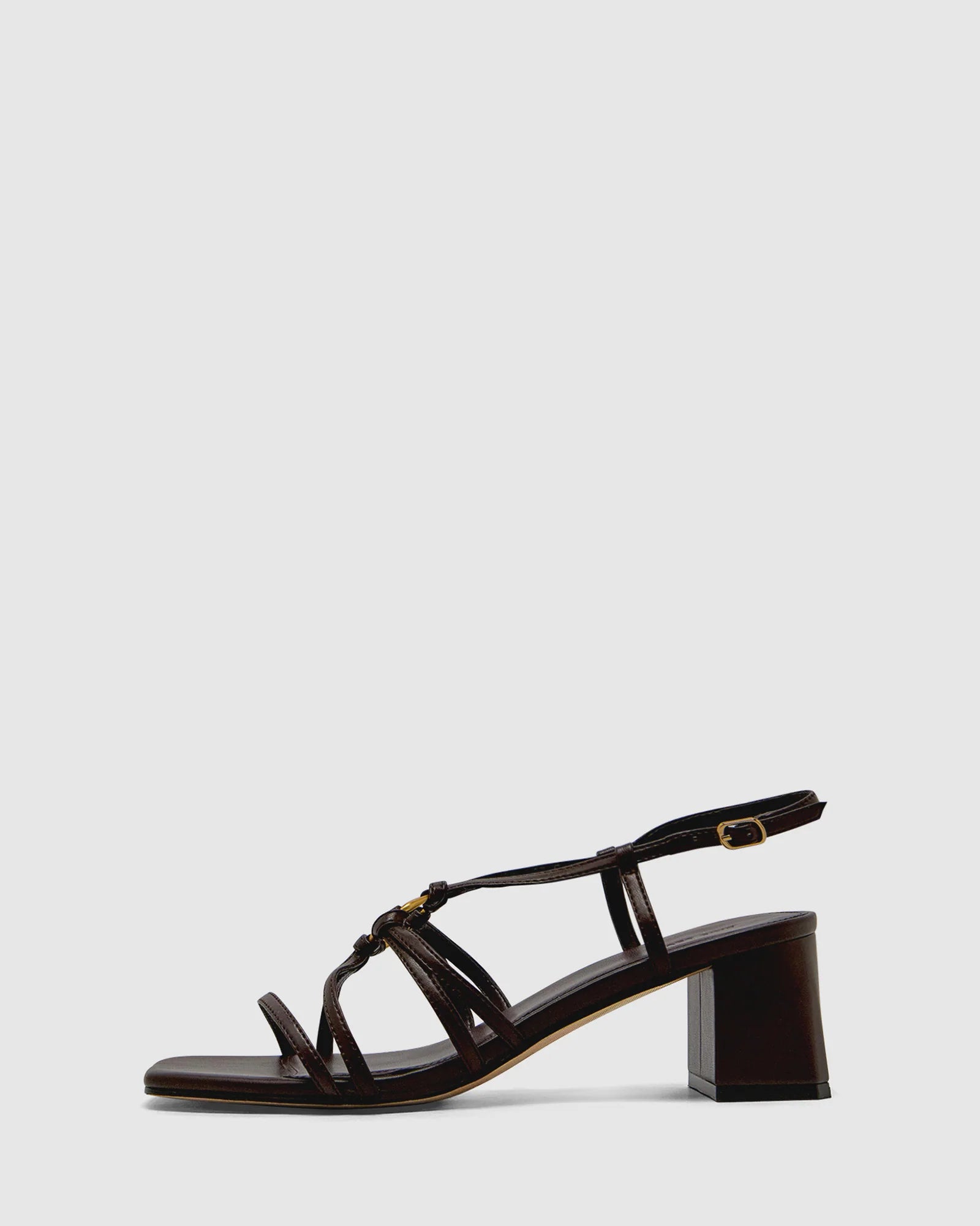 BRIE LEON Piper Mid Heel Sandal | Chocolate
