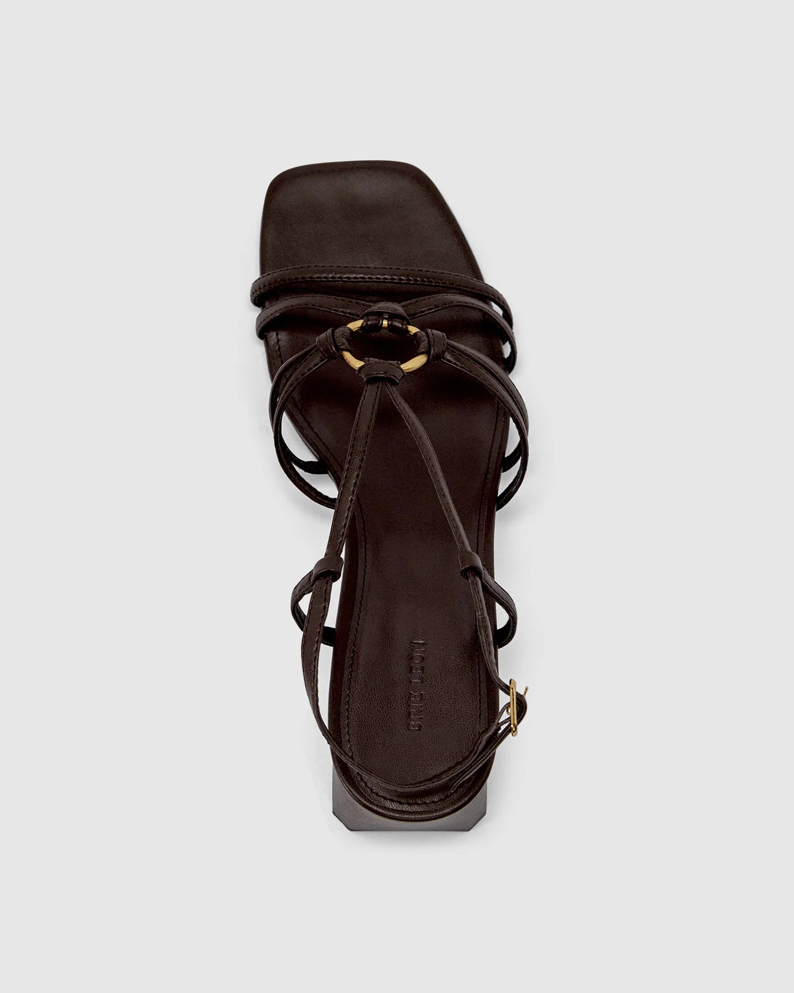 BRIE LEON Piper Mid Heel Sandal | Chocolate