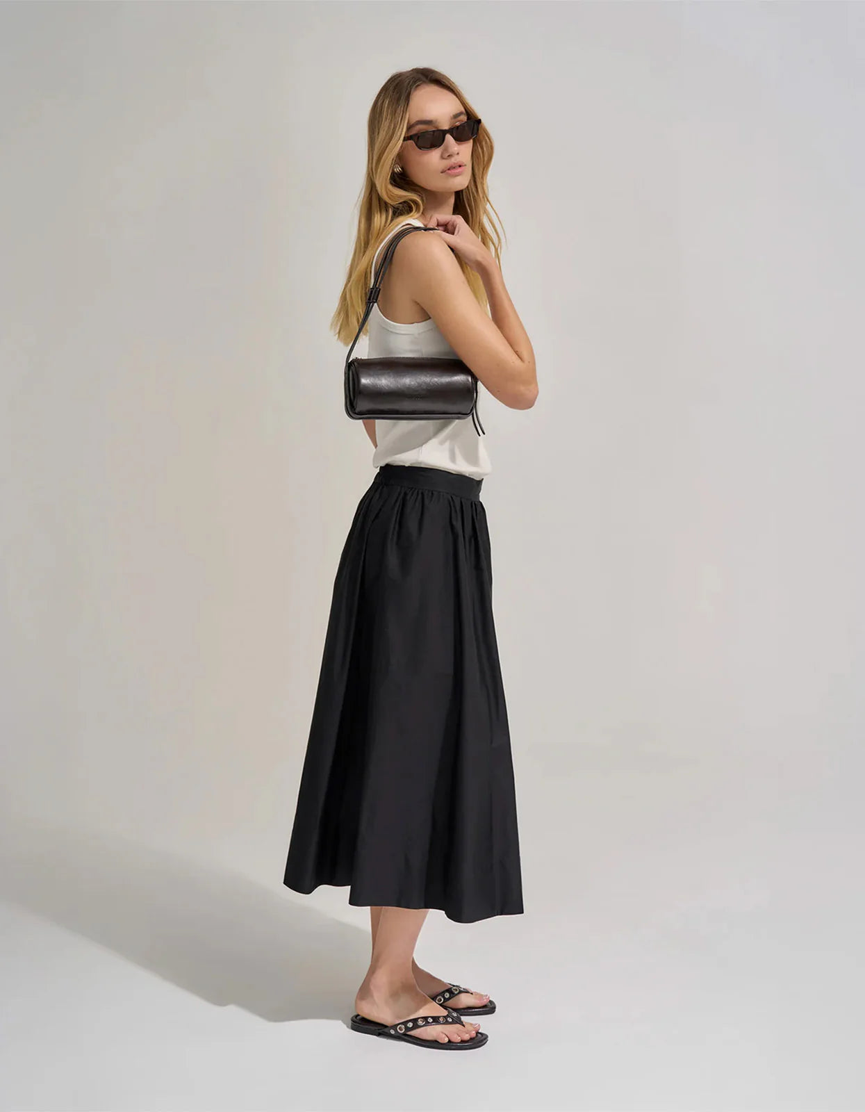 BRIE LEON Brooke Mini Barrel Bag | Burnt Coffee