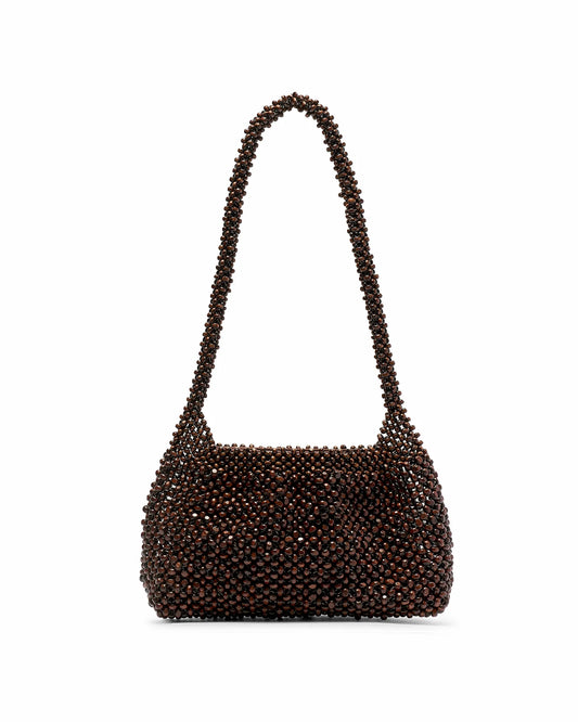 BRIE LEON Madera Beaded Small Bag | Dark Chocolate