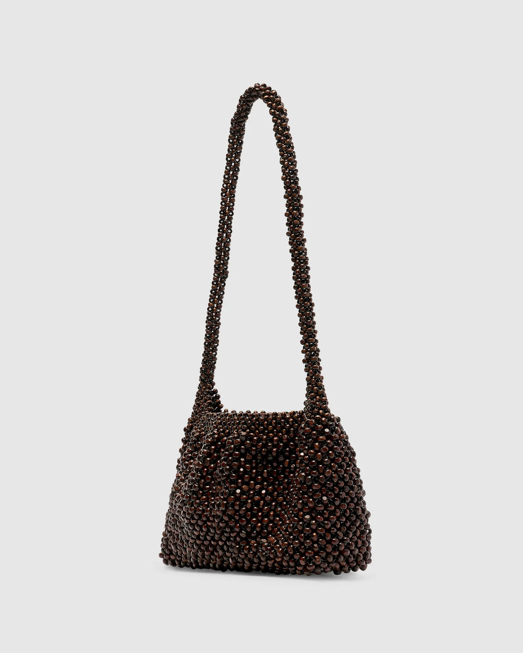 BRIE LEON Madera Beaded Small Bag | Dark Chocolate