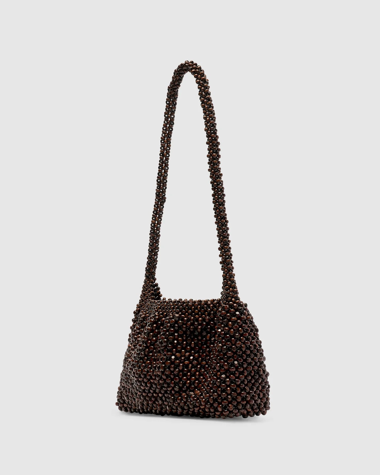 BRIE LEON Madera Beaded Small Bag | Dark Chocolate