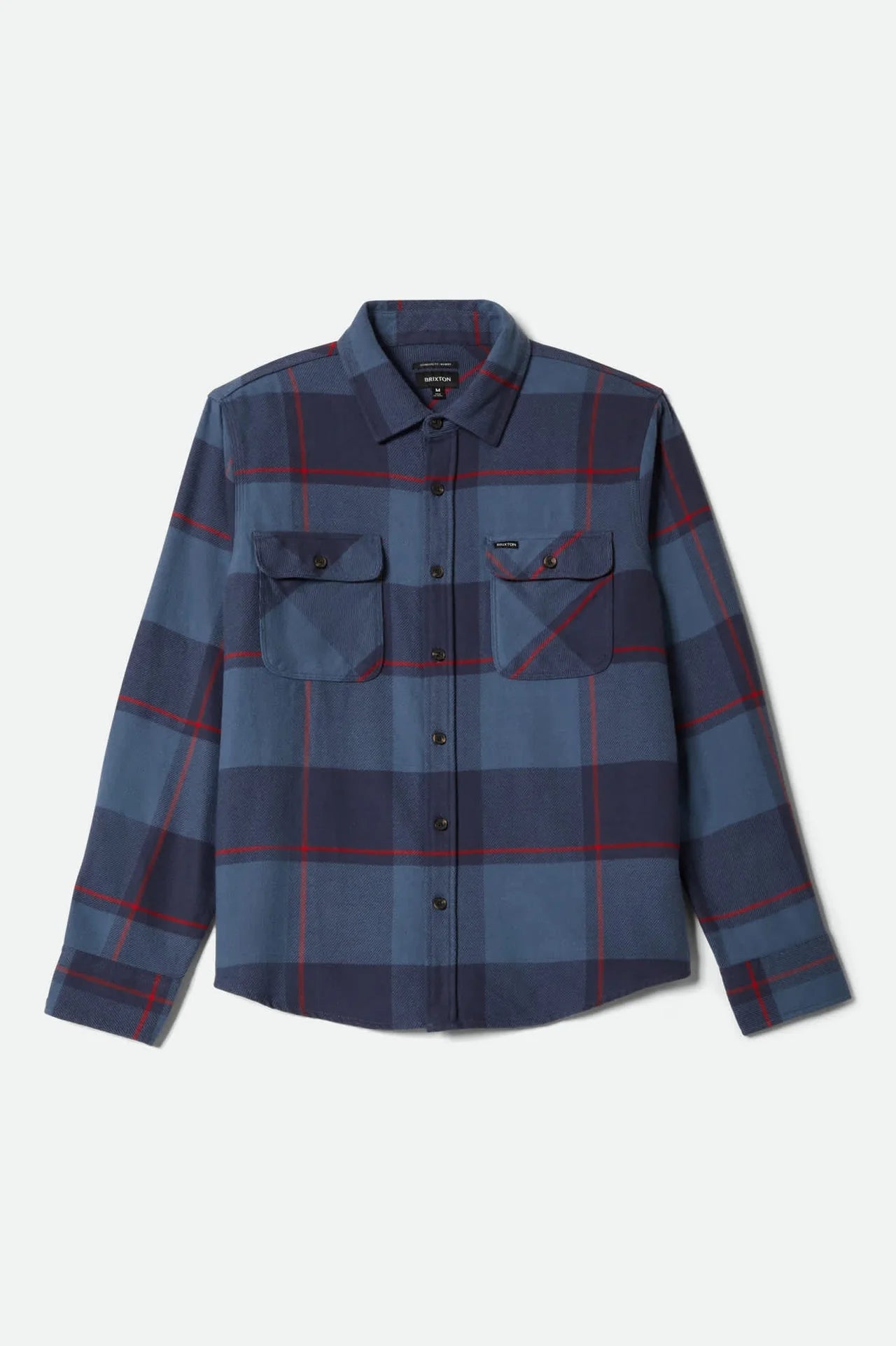 BRIXTON Bowery Flannel | Bering Sea/Mood Indigo