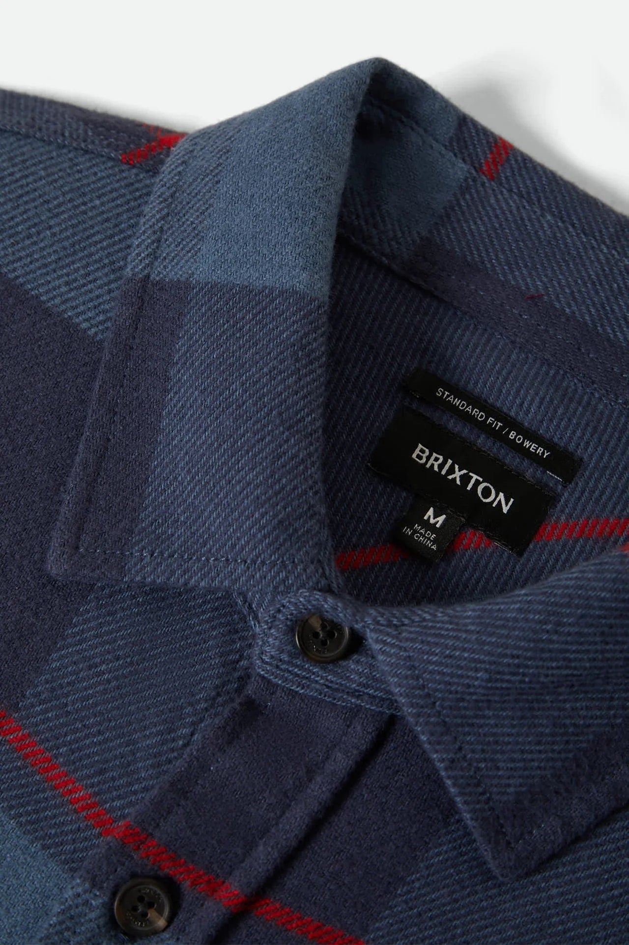 BRIXTON Bowery Flannel | Bering Sea/Mood Indigo
