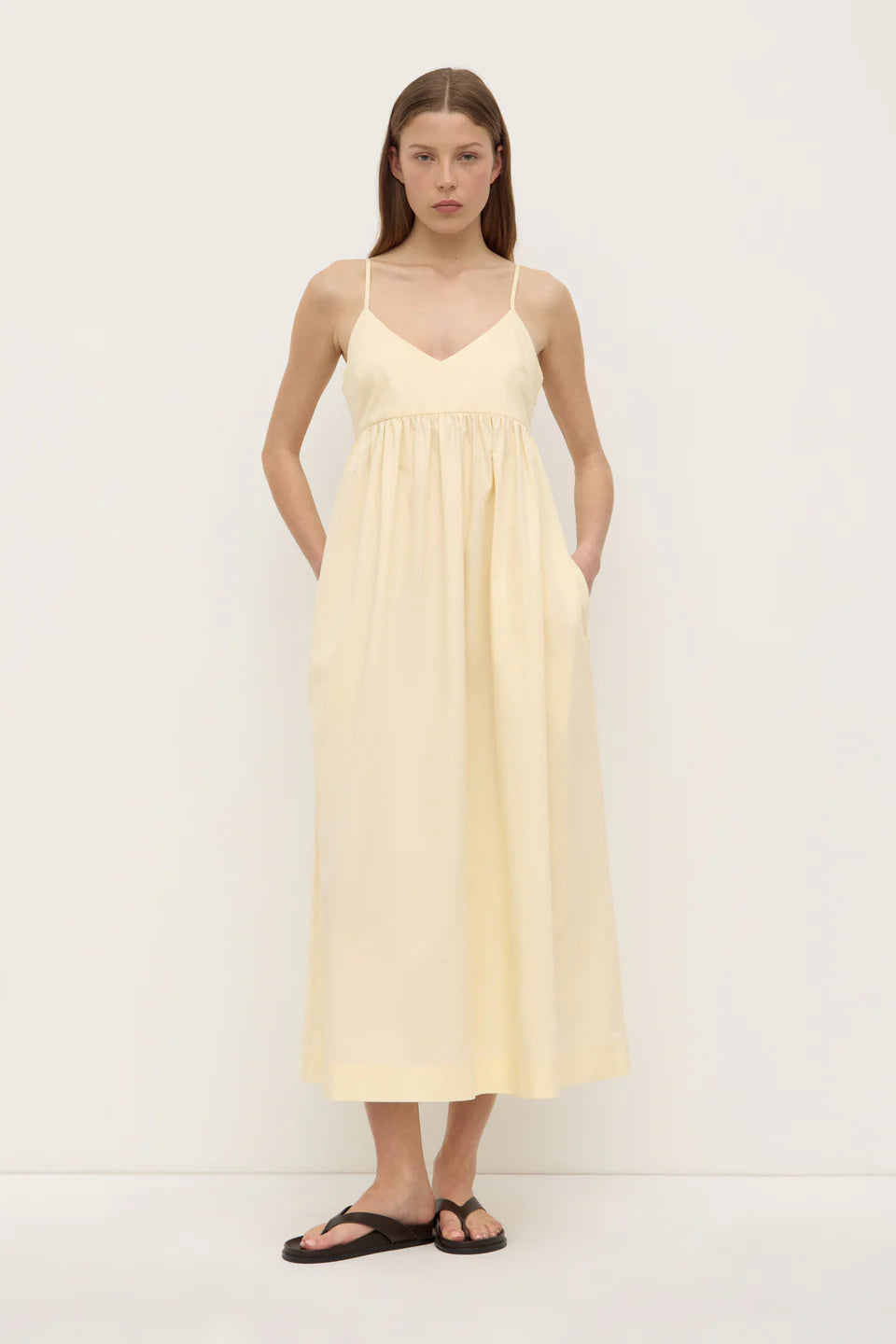 ASSEMBLY LABEL Bronte Poplin Midi Dress | Sorbet