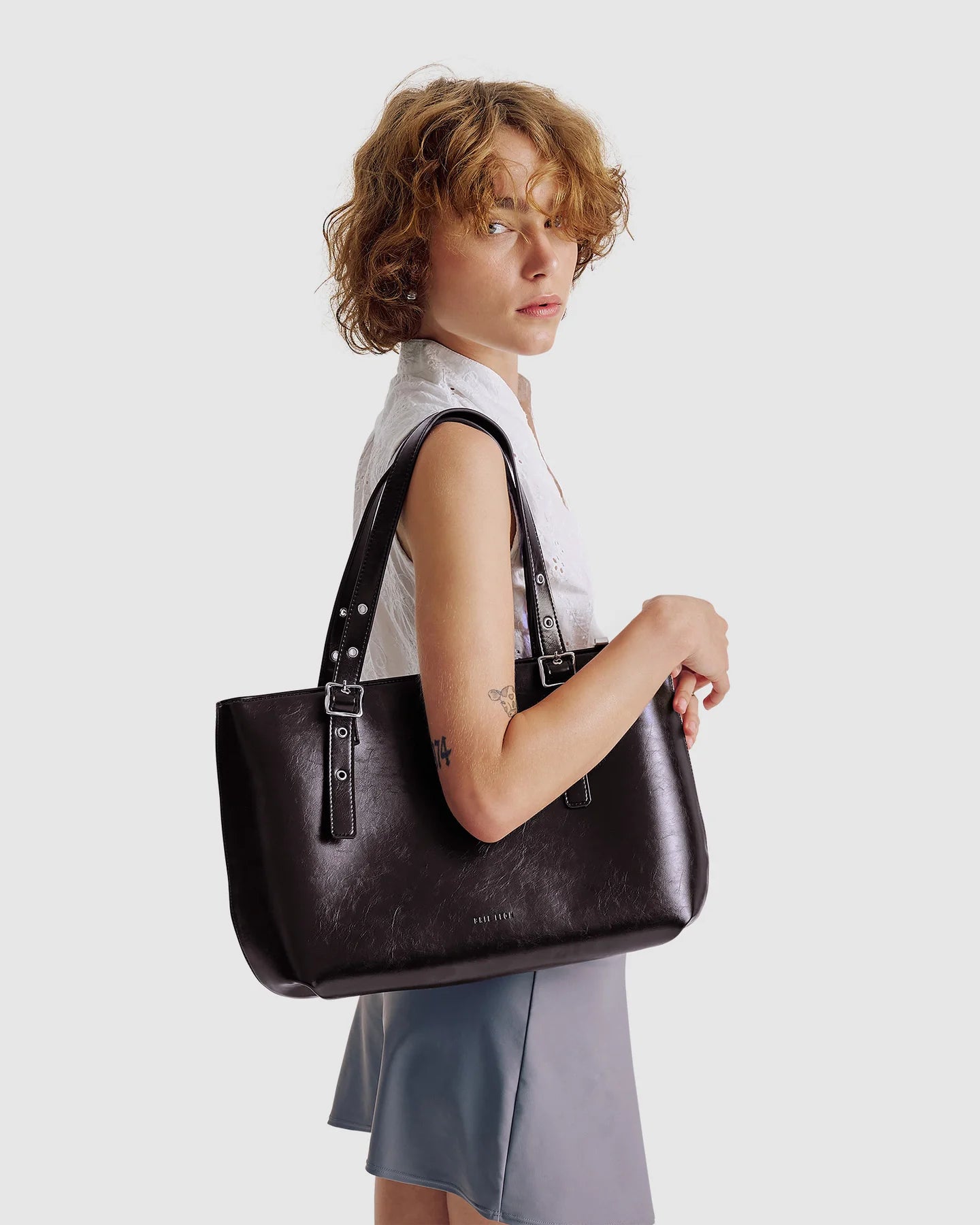 BRIE LEON Everyday East-West Tote | Burnt Coffee
