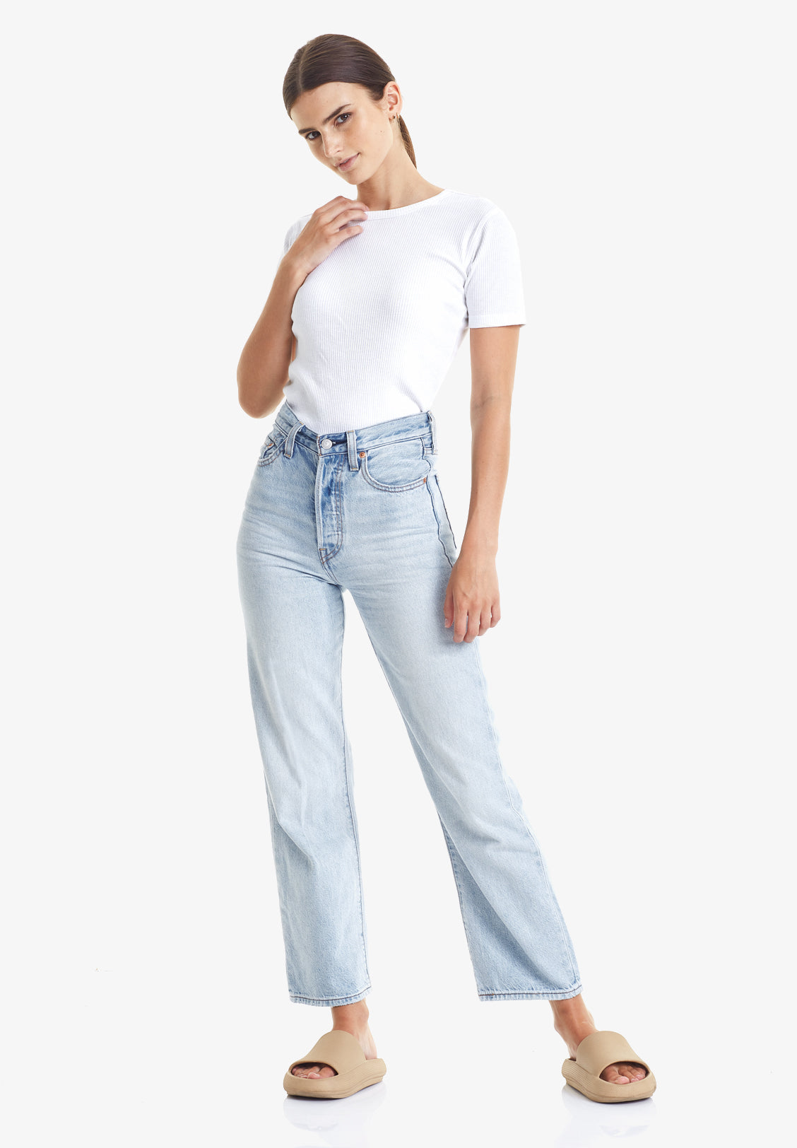 COMMONERS Base Rib SS Tee - White