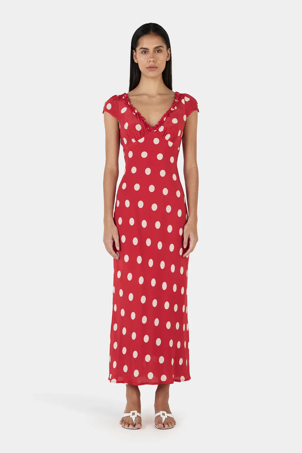 OWNLEY Carlita Midi Dress | Red Polka