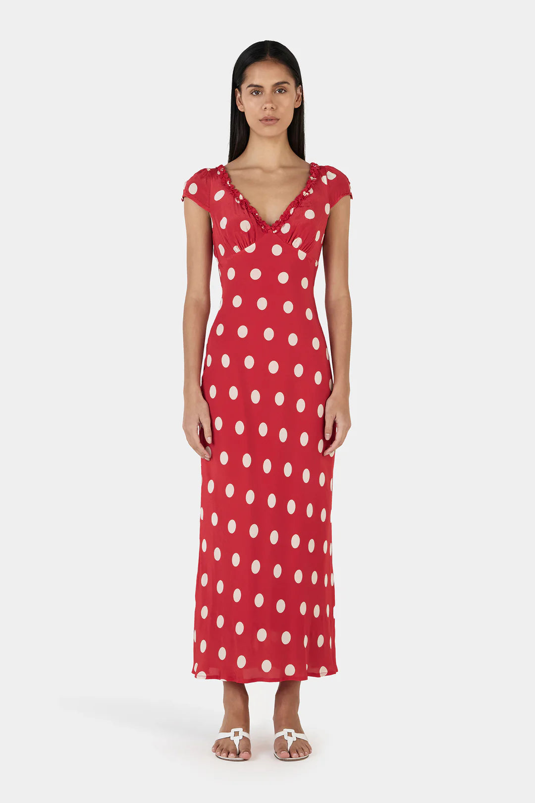 OWNLEY Carlita Midi Dress | Red Polka