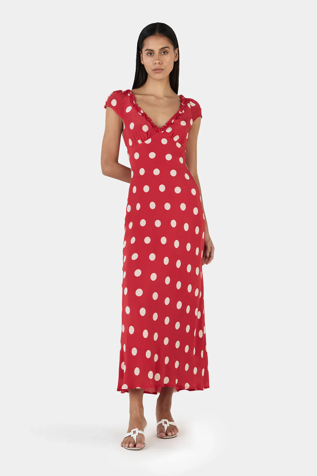 OWNLEY Carlita Midi Dress | Red Polka