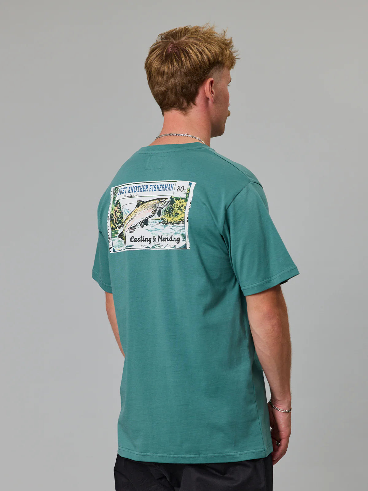 JUST ANOTHER FISHERMAN Casting & Mending Sea Tee | Vintage Teal