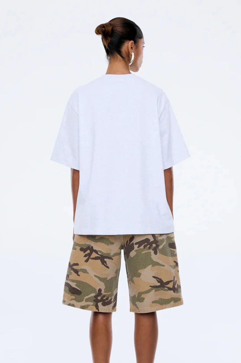 ENA PELLY Blue Collegiate Tee | White Marle