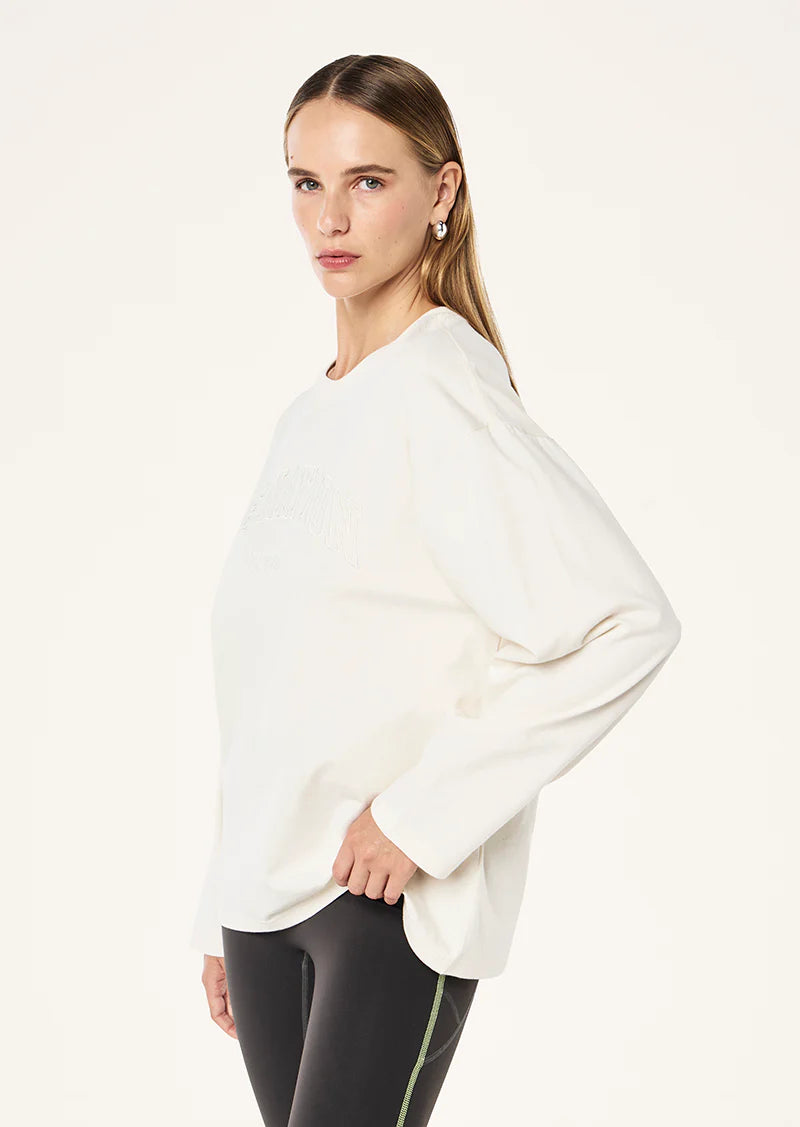 P.E NATION Core Oversized LS Tee | Whisper