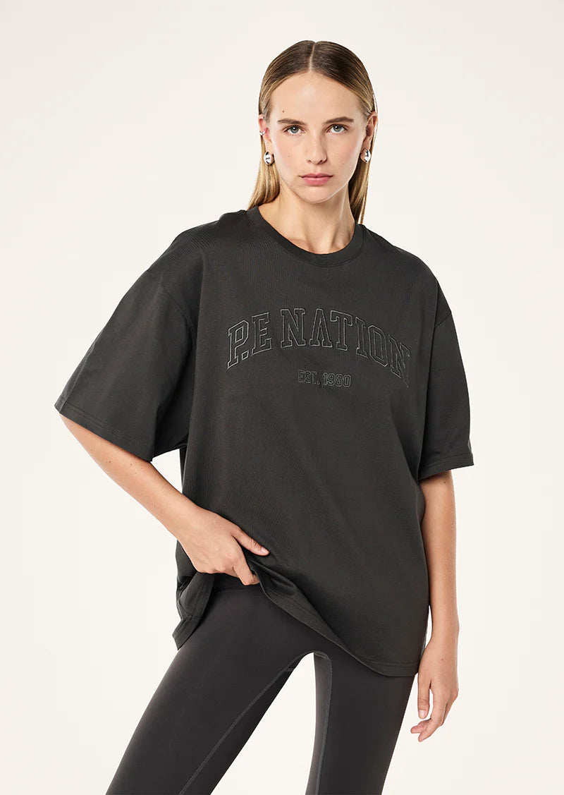 P.E NATION Core Oversized Tee | Caviar