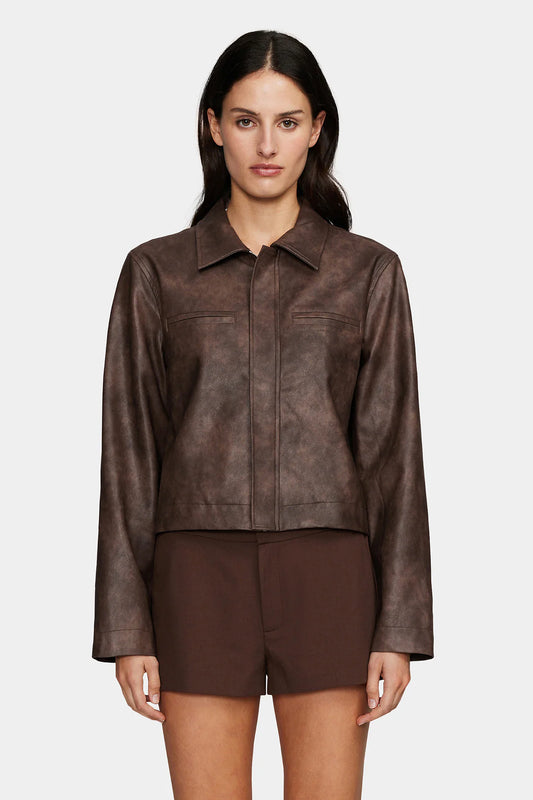OWNLEY Credence Pu Jacket | Chocolate