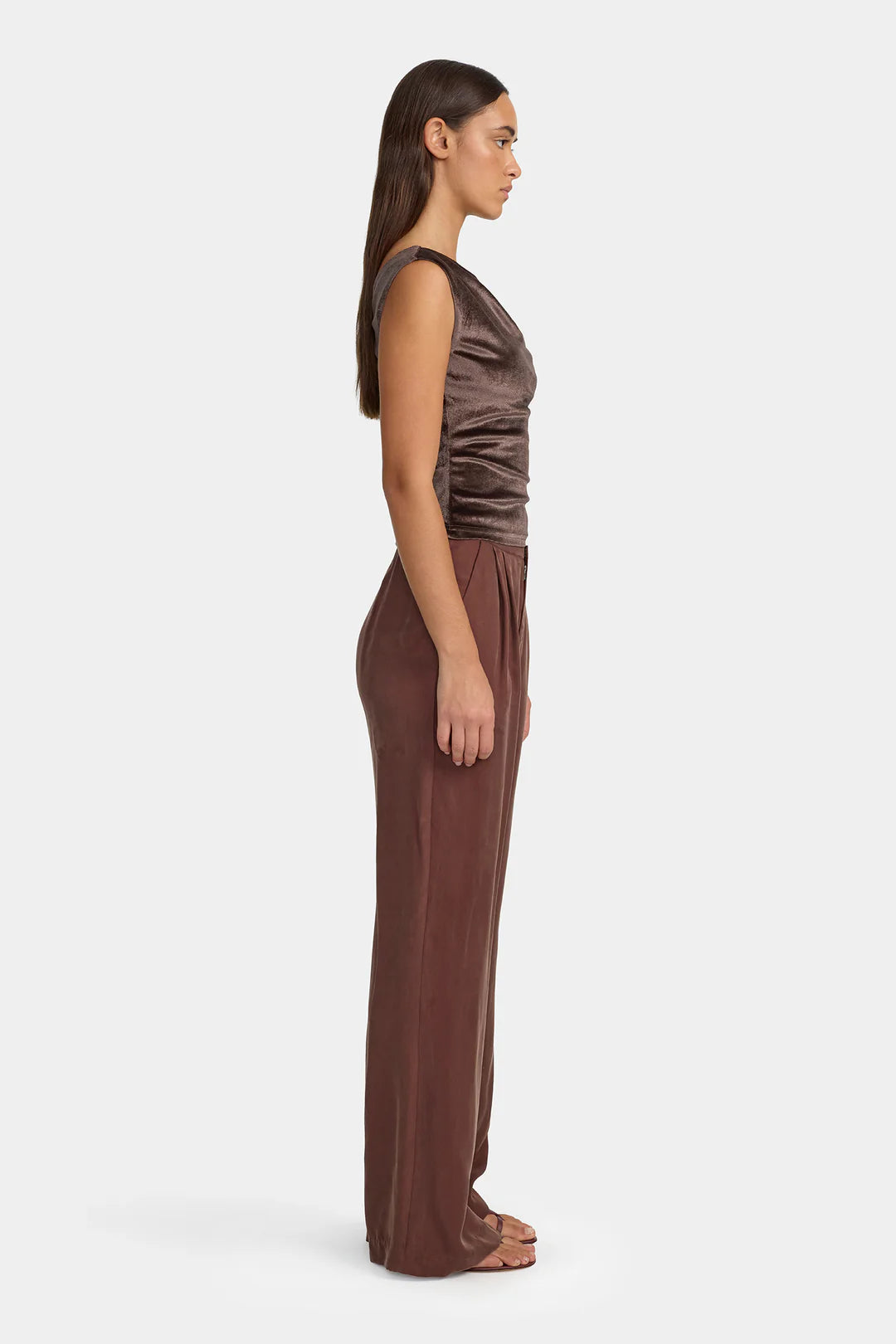 OWNLEY Camila Velvet Top | Mocha