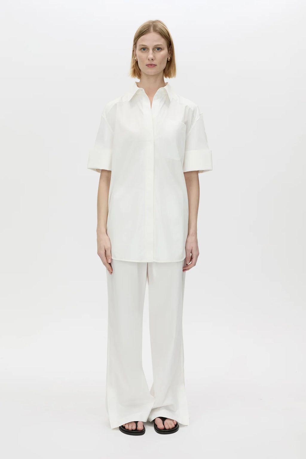 CAMILLA & MARC Winslow Short Sleeve Shirt | Soft White.