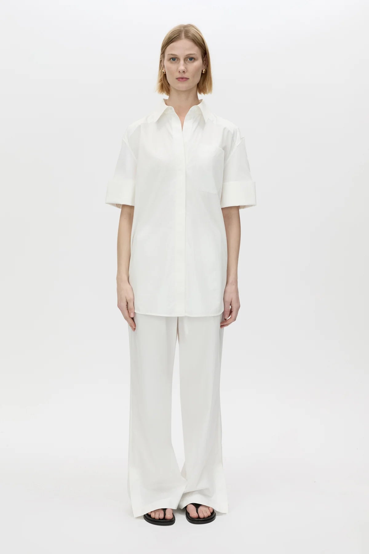 CAMILLA & MARC Winslow Short Sleeve Shirt | Soft White.